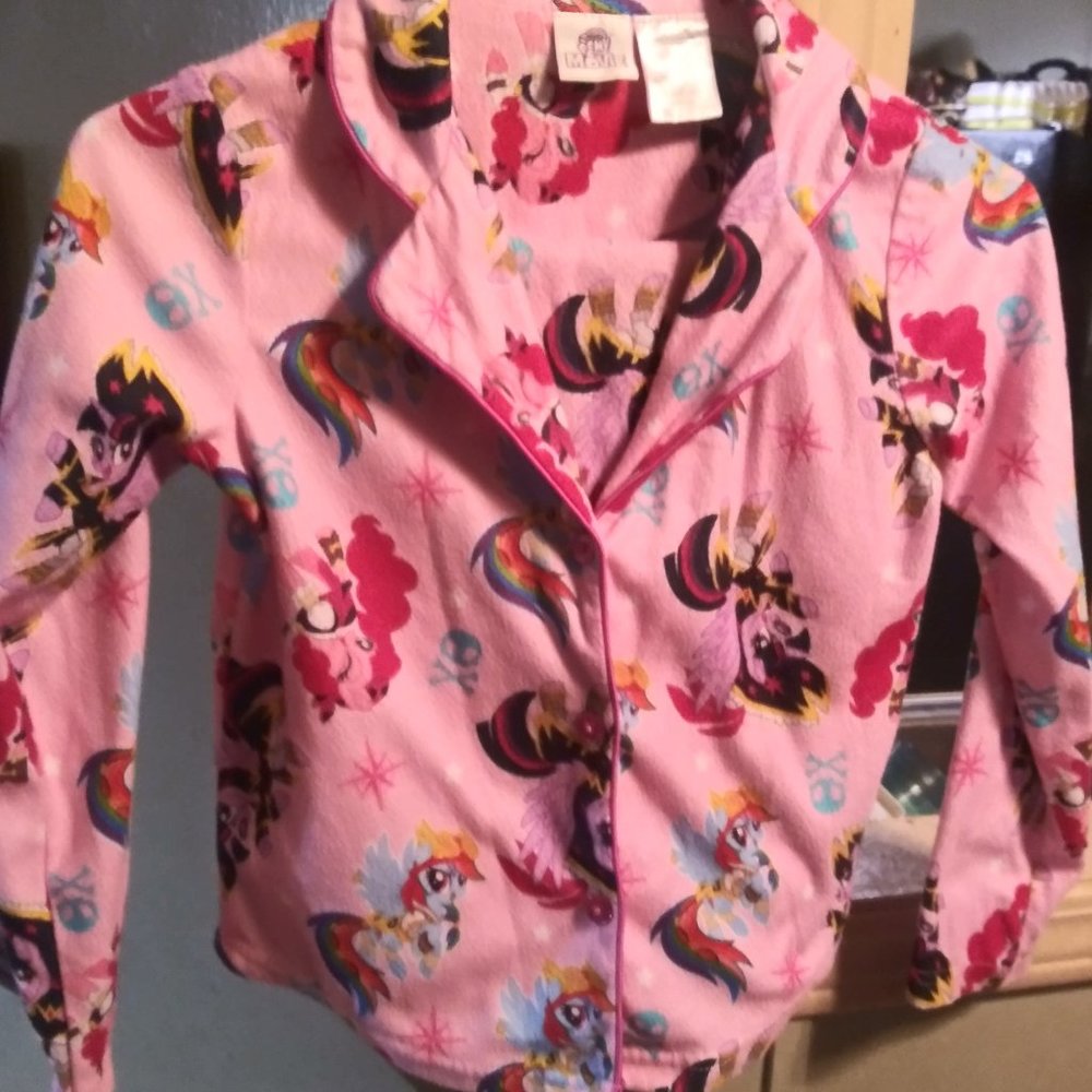 My Little Pony 2 PC Long Sleeve Coat Pajama Set Girl Size 7/8